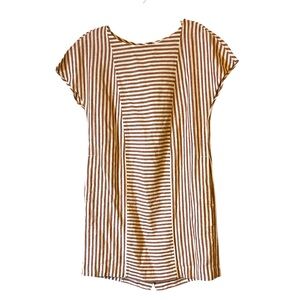 Madewell Linen Blend Red and White Striped Button Back Dress Sz XXS EUC Nautical